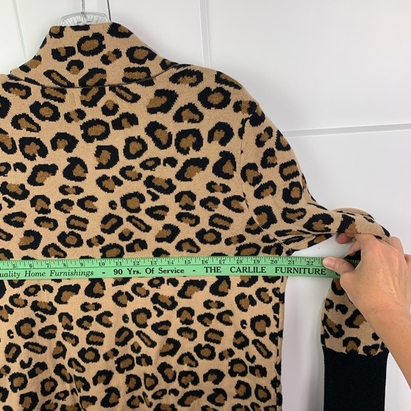 Rachel Zoe LARGE FULL ZIP sweater Mock Neck Animal Leopard - Picture 7 of 7